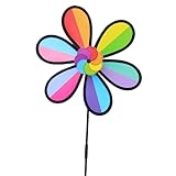 KUAIYIJU Regenbogen-Windrad, bunte Windräder, Spinner, Windmühle, helles Regenbogen-Windrad für Kinder, Erwachsene, Gartendekoration