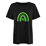 Kurzärmeliges Oberteil für Teenager-Mädchen, grafisches T-Shirt, lässiger Rundhalsausschnitt, Pullover, St. Patrick's Day, Kleeblatt-T-Shirt, grüne Streetwear-Tops, 2025, St. Patrick's Day-Kostüm für