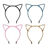 4 Stücke Hohlkatze Ohrstirnband, Kreatives Stirnband, Tierstirnband, Rollenspielzubehör, Partybekleidungszubehör.