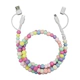LIXSAZSE Perlen Ladekabel 4 in 1 USB zu USB C Schnellladekabel für Mobiltelefone mit mehreren elektronischen Geräten