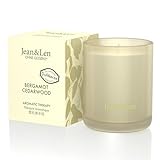 Jean & Len Aromatic Therapy Bergamot & Cedarwood, natürliche Sojawachskerze, anregender Duft, Brenndauer 4 hrs, Duftkerze im Glas, vegan, 120 gr