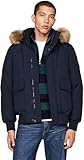 Tommy Hilfiger Herren Jacke Rockie Down Bomber abnehmbare Kapuze, Blau (Desert Sky), XL