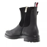 Tommy Hilfiger Damen Low Boot Stiefel Material Mix Stiefeletten, Schwarz (Black), 40