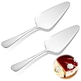 JJUNW 2 Stück Edelstahl Tortenheber Set, Kuchenheber Tortenmesser Kuchenschaufel mit Gezackten Kanten Tortenschaufel Kuchenmesser für Küchen Partys Restaurants (Silber)
