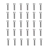 M6 Hex Socket Cap Schrauben 30pcs Edelstahl A270 DIN 912 Zylinderkopfschraube Set für mechanische Befestigungsauto Reparaturmöbel Herstellung (M6*25)