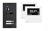 SCHUTZER Balter EVO HD Video-Türsprechanlage Set für 2-Familienhaus | 4,3' Touchscreen Monitor + Full-HD Kamera | Erweiterbar auf 2 Monitore und 1 Türstationen mit Wi-Fi