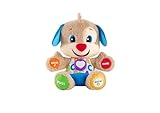 Fisher-Price Lernspaß-Hündchen mit drei Stufen, sprechendes Kuscheltier mit Musik als Kinderspielzeug und Baby Spielzeug, Interaktiver Teddybär, Babyspielzeug ab 6 Monate, Deutsche Version, FPM50