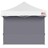 MasterCanopy Seitenteil/Seitenwand ohne Fenster für 3 x 3 m Pop up Pavillon Faltpavillon Partyzelt Festzelt Canopy, Windfest Wasserdicht, Grau