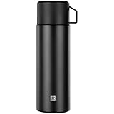 ZWILLING Thermo Isolierflasche, Integrierte Tasse, Thermokanne, Doppelwandisolierung, 1 L, small, Schwarz