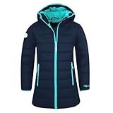 Trollkids Girls Stavanger Coat 128, Navy/Aqua