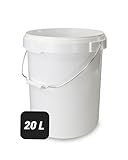 Trevendo 20 Liter Eimer mit Deckel und Metallgriff,...