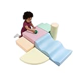 IGLU SOFT PLAY 6er Softbausteine Set für Kinder – XXL Kletterbausteine & Schaumstoff-Bausteine – Abenteuerlandschaft, Hindernisparcours & Motorikspielzeug Explorer (Pastel)