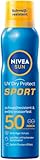 NIVEA SUN UV Dry Protect Sport Sonnenspray LSF 50 (200 ml),...