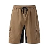 OIUHJN Cargo-Shorts für Herren im Frühjahr und Sommer für Straßen- und Freizeitsport mit Taschen und Kordelzug wasserdichte Hose Herren