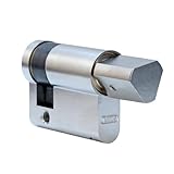 Feuerwehr-Knaufzylinder | Profil-Halbzylinder mit 30,5K/9,8 mm | Mit 17 mm Dreikant-Knauf | Mit M10 Schlüssel zu Öffnen | Blinde Zylinderrückseite | Für die Feuerwehr konzipiert | Nickel matt