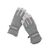 Yamjisen Schi Handschuhe mit wollverdicktem Schirm, Outdoor-Reiten im Winter Fitness Pads (Grey, One Size)