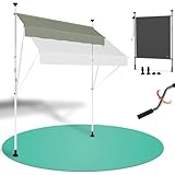 Strattore Klemmmarkise/Balkonmarkise 300 x 120 cm Sonnenschutz Markise - ohne Bohren - Manuell einziehbar - Matcha Grün