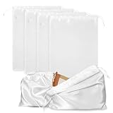 Yuanchu 4 Stück Staubbeutel Handtaschen, Seide staubdichte Kordelzugbeutel 40x30cm Aufbewahrungsbeutel Weiß Staubschutz Schuhtasche für Schutz von Handtaschen Geldbörsen Schuhen Stiefeln Rucksäcken