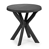 Spetebo Kunststoff Gartentisch rund - 70 cm - Campingtisch im klassischen Design - Balkontisch Terrassentisch Oudoor Garten Tisch für den Außenbereich (anthrazit)