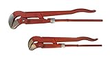 Rohrzangenset mit S-Maul, 2-tlg., 1' und 1,5' Zoll, Eckrohrzangen, Chrom Vanadium