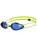 arena Tracks Junior Anti-Fog Wettkampf Schwimmbrille für Kinder, Schwimmbrille mit UV-Schutz, 4 Austauschbaren Nasenstegen, Silikon Dichtungen