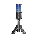Jectse USB-Kondensatormikrofon mit Hochauflösendem 48-kHz/24-Bit-Gain-Control-Rauschunterdrückungsmikrofon Zum Streamen von Gaming-Podcasts