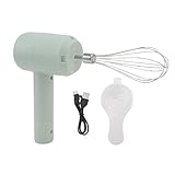 Edelstahl-Schneebesen, Tragbarer Elektrischer Handmixer, Wiederaufladbar über USB mit 800-mAh-Akku Zum Backen von Kuchen, Eiercreme (Helles Cyan)