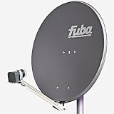 Fuba Satellitenschüssel Komplettset 4 Teilnehmer DAL 804 A - Sat Komplettanlage Fuba DAL 800 A Alu Sat-Schüssel/Sat-Spiegel 80cm anthrazit + Fuba DEK 417 Quad LNB 4 Teilnehmer - HDTV, UHD(4K/8K), 3D