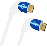 Oehlbach Shape Magic 90-8K Ultra High Speed 2.1 HDMI-Kabel - Zertifiziert 48 Gbps (90 Grad Winkelstecker 3-Fach Schirmung OFC Kupfer Vollmetallstecker) weiß - 1,5m