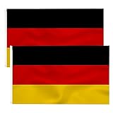 2pack Germany Flag Deutschland Fahne 90 x 150 cm- Deutsche Flagge Polyester leuchtenden Farben mit Messing-Ösen