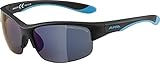 ALPINA FLEXXY YOUTH HR - Verspiegelte und Bruchsichere Sonnenbrille Mit 100% UV-Schutz Für Kinder, black matt-blue, One Size