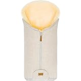 Fillikid Merino Lammfell Fußsack Winterfußsack für Kinderwagen Baby universal für Babyschale Autositz Gr. 0 (Sand Melange)