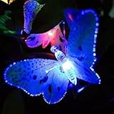 ELINKUME 12 Fuß Solar Lichterketten mit 12LED weißer ultra heller Solar Schmetterling Fee Lichterkette,geeignet für Outdoor,Garten,Terrasse,Weihnachten,Hochzeit,Ferienvermietungsparteien