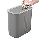 Schmaler Abfalleimer für Badezimmer | Abfalleimer mit Druck für Toilette – dünner Abfalleimer mit Deckel, platzsparend, für Schlafzimmer, Waschküche, Garage, Badezimmer und professionelle Verwendung