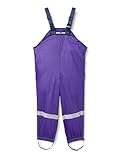 Playshoes Unisex Kinder Matschhose Regenlatzhose Textilfutter Wind-und wasserdichte Regenhose Regenbekleidung, lila, 140