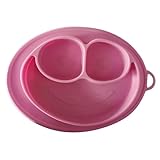 XZincer Baby Tischset, Baby Teller rutschfest Babyplatte Silikon Suction Plate Baby B-P-A-freie Saugnapf Teller für Kleinkinder (Purple, One Size)