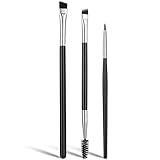 Lusofie Augenbrauenpinsel 3 Stück Eyeliner Pinsel Set Professioneller Augen Makeup Pinsel Abgewinkelter Concealer Pinsel Ultraflacher Dünner Pinsel Augenbrauen Eyeliner Feine Spitze