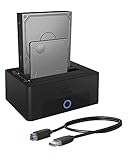 ICY BOX Dual HDD / Festplatten Docking Station USB 3.0 für SATA 2,5 Zoll & 3,5 Zoll, Festplatten Klonstation & Lesegerät, Adapter, Extern, Schwarz, IB-1232CL-U3