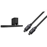 Denon DHT-S416 hochwertige 2.1 TV Soundbar mit kabellosem Subwoofer, Google Chromecast, WLAN, Bluetooth, Dolby Digital, HDMI ARC, Black & Amazon Basics Toslink Optisches Digital-Audiokabel, 1 m