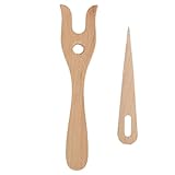 Holz Strickgabel Augennadel Set für Schmuckspielzeuge Kleider Webenwerkzeug Heimat Nutzung
