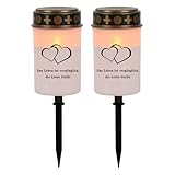Friedhofs-Led-Grablichter – Set Mit 2 Wasserdichten Kerzenlampen, Beleuchtung Für Den Außenbereich | Garten, Hinterhof, Weg, Gedenkritual, Zuhause, Party, Dekoration, Tribut, Erinnerung, Langlebige Be