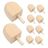 JECOMPRIS 10 Stück Hölzerner Kreisel Dreidel Für Dreidel Für Chanukka-DIY Entwerfen Sie Ihren Eigenen Dreidel Holzkreisel Unvollendet Mini-jüdischer Dreidel Lotusbaum Beige