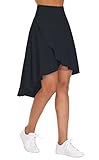 THE GYM PEOPLE Hosenrock Damen Ruffle Wickelrock Asymmetrische Skort Hohe Taille Tennisröcke Sommer Midi Rock mit Hose Taschen