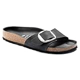 Birkenstock Women's Madrid Big Buckle Sandals, Black Oiled Leather, 38 Narrow