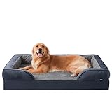 JOEJOY Extra großes Orthopädisches Hundebett, extra großes waschbares Katzenbett Hundekissen mit Wabenstruktur und abnehmbarem wasserdichte Fütterung Schaumstoff hundebett orthopädisch Grau