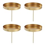Kerzenhalter Adventskranz,4 Stück 6 cm Kerzenständer Golden, Adventsker Zenhalter,Zum Befestigen von Kerzen, Festtagsdekorationen und Weihnachtsdekoration (Golden)