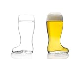 STÖLZLE LAUSITZ Bierstiefel 500 ml I 2er Set I formschöne Biergläser 0,5l I spülmaschinenfest I edles bleifreies Kristallglas I sehr bruchresistent I hochwertige Gläser I Stiefel-Glas