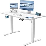 JUMMICO Schreibtisch Höhenverstellbar Elektrisch, Ergonomischer Steh-Sitz Tisch mit Tischplatte, Höhenverstellbarer Computertisch, Höhenverstellbarer Schreibtisch Adjustable Desk,100 x 60 cm, Weiß