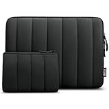 TECOOL 15.6 Zoll Laptoptasche 15 Zoll Hülle Tasche für 15-15.6” Lenovo Thinkpad ideapad HP Acer Dell Asus Chromebook Notebook, MacBook Pro 16 M3 M2 Schutzhülle Case Spritzfeste Tasche, Schwarz