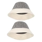 Ipetboom 2st Filzhut Duschkappe Korb Traditioneller Saunahut Hüte Für Damen in Mode Mütze Für Frauen Badezimmerkappe Saunazubehör Für Damen Kreative Saunakappe Badehut Grey Polyester